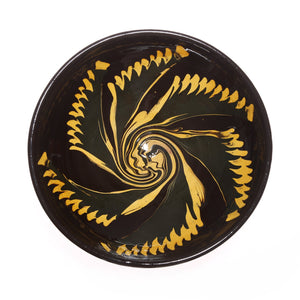 Brown and Yellow Serving Bowl