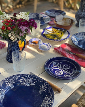 Cobalt Tulip Dessert Plate