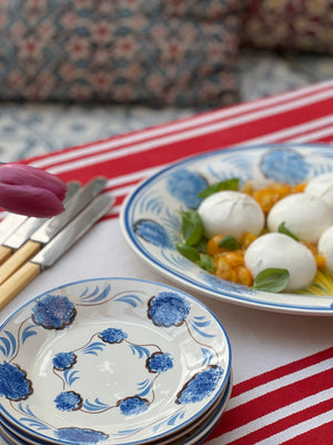 Blue Flower Dessert Plate