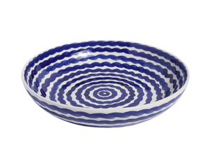 Cobalt Squiggle Serving Bowl