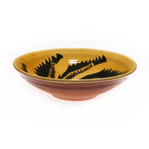 Yellow and Brown Serving Bowl