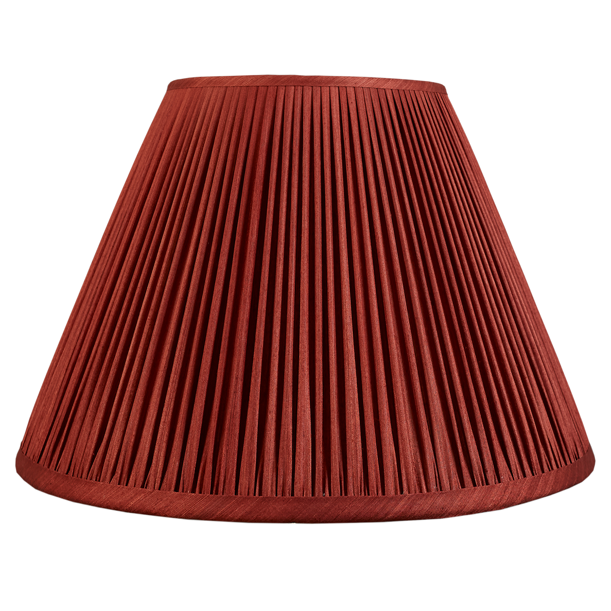10 inch Gathered red/coral Mulberry silk French drum lampshade