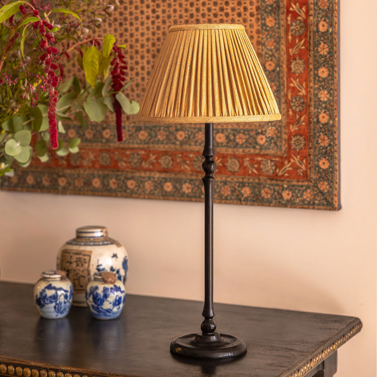 10 inch Yellow Mulberry silk French drum lampshade