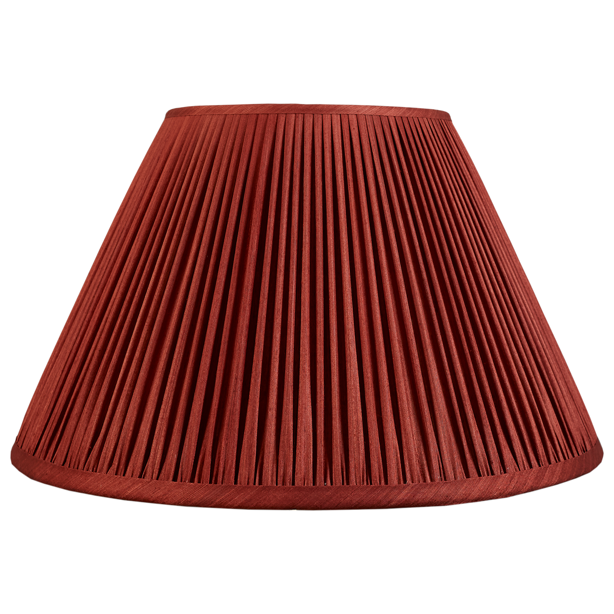 14 inch Red/coral Mulberry silk French drum lampshade with spider fitting