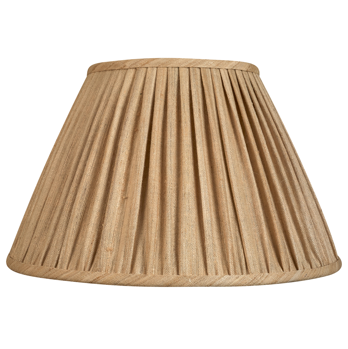 14 inch Raw umber Mulberry silk French drum lampshade with spider fitting