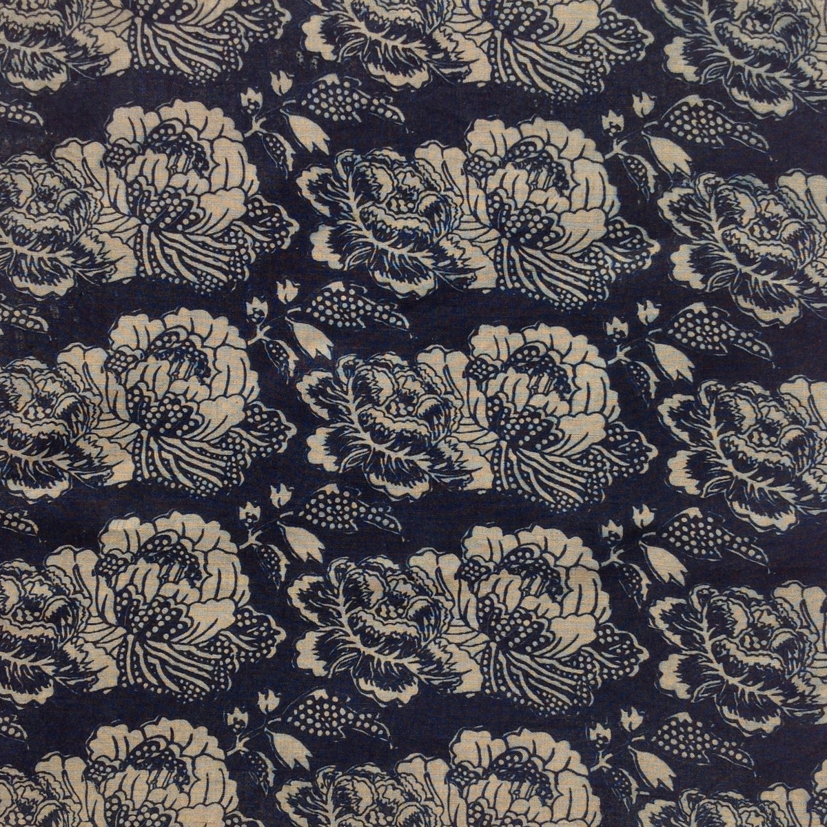 Cabbage Rose | AL - Deep Indigo on Natural