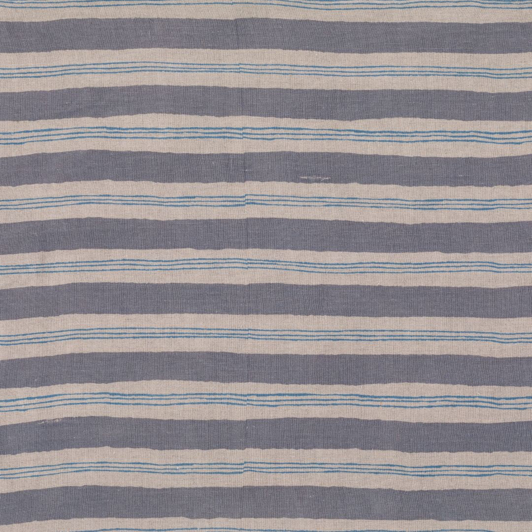 Korfu Stripe | AL - Slate/Cornflower Blue on Natural