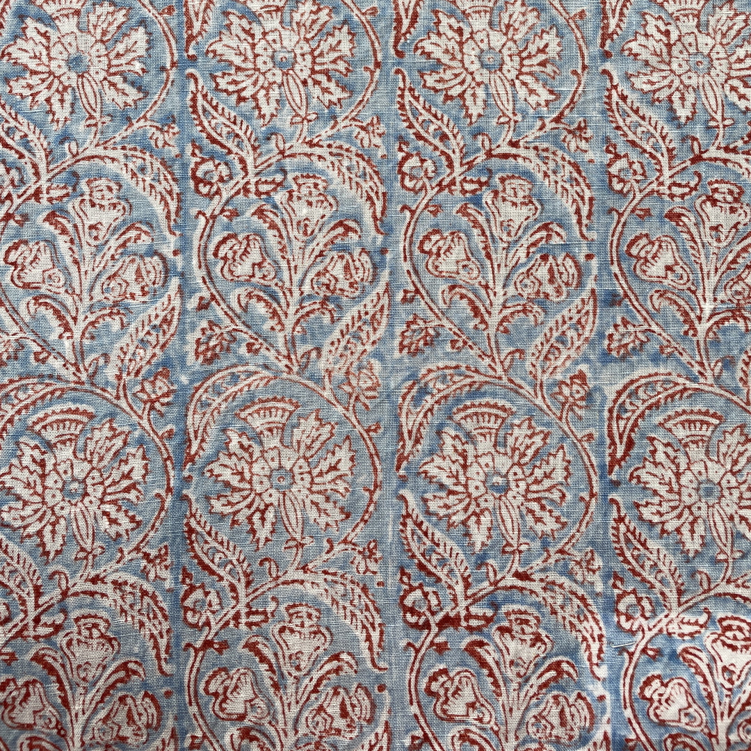 Madhurai | AL - Cornflower Blue with Brick Red on Shell