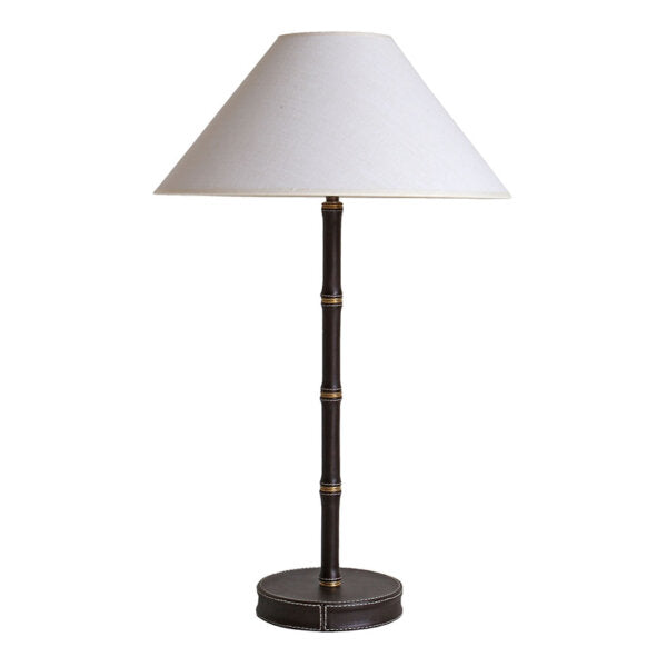 Adnet Table Lamp - Brown Leather