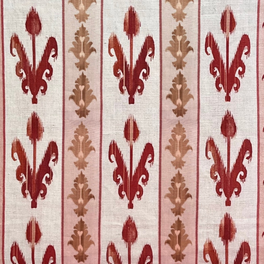 Ikat Tulip Stripe (Oatmeal) | BT - Vermillion