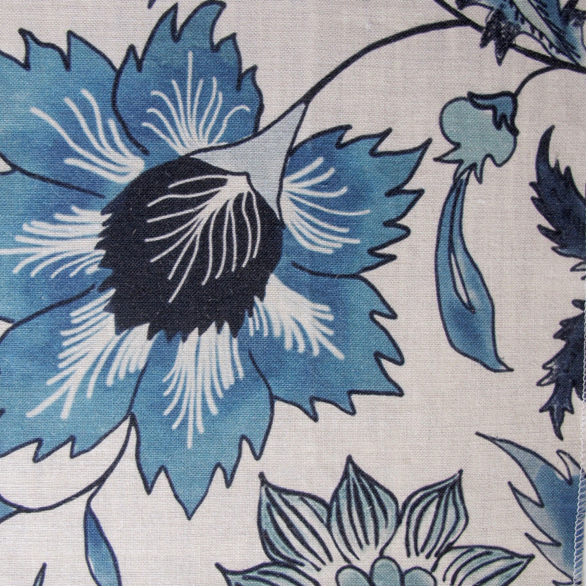 Floral Scroll (Oatmeal) | BT - Blue