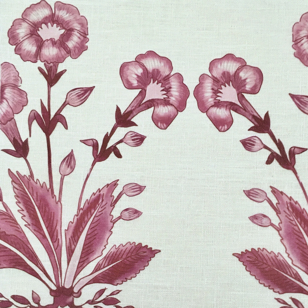Mughal Floral Stripe  (Oyster) | BT - Ruby/Pink