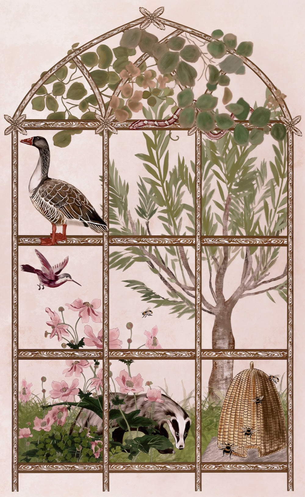 Aviary WP | BT - Panel 3 Badger & Beehive