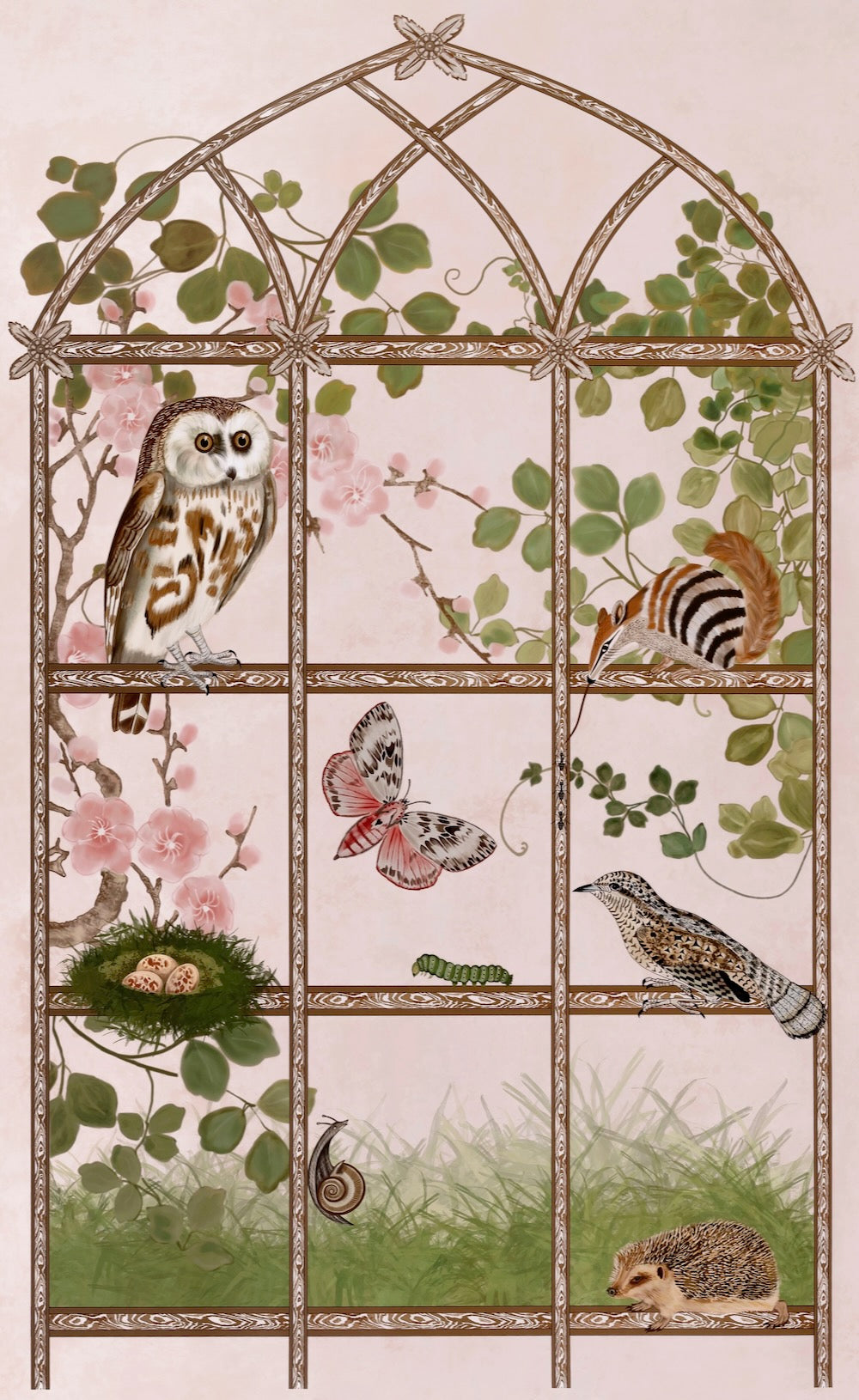 Aviary WP | BT - Panel 6 Owl & Hedgehog