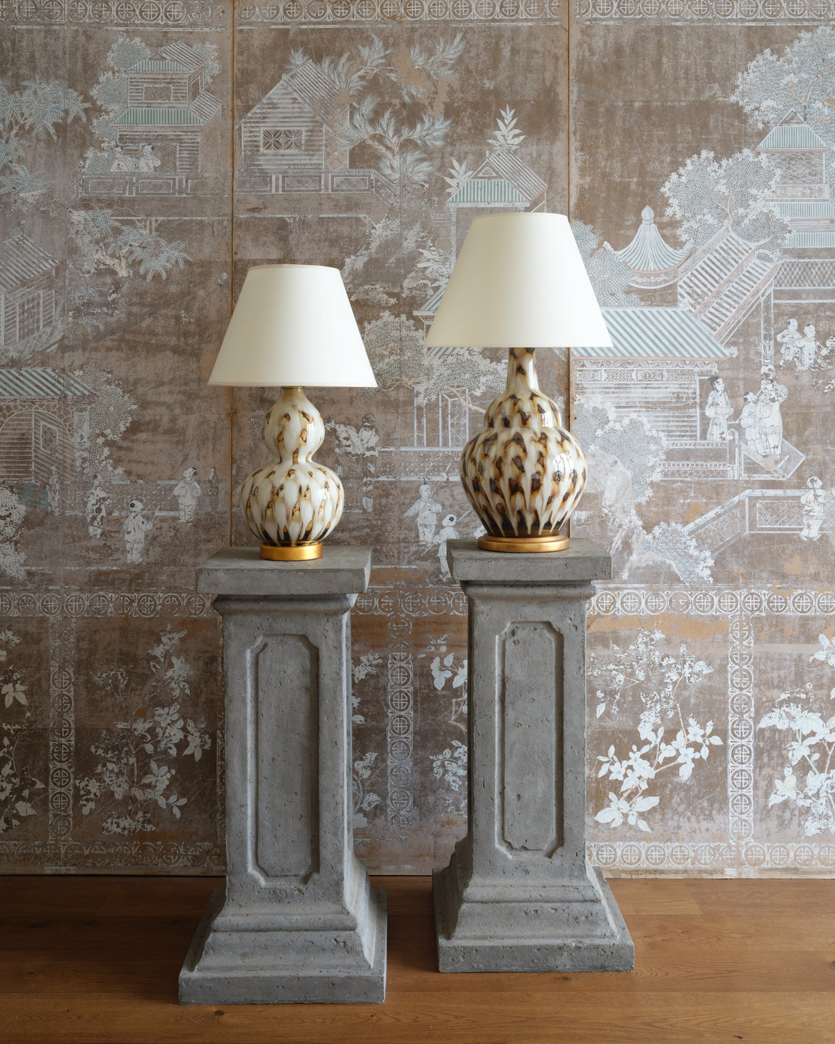 Small Pheasant Feather Lamp (Brown)