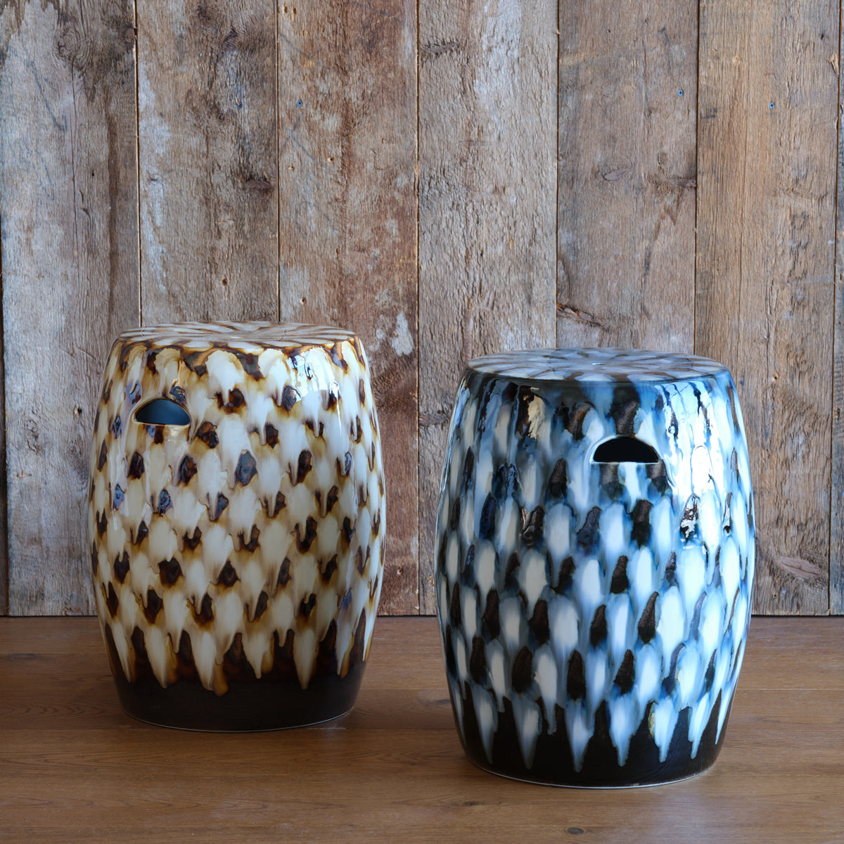Pheasant Feather Garden Stool (Blue)
