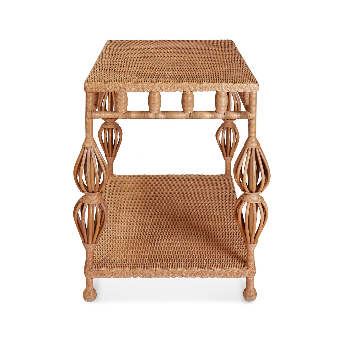 Wicker Kenan Side Table in Bunny Williams Home