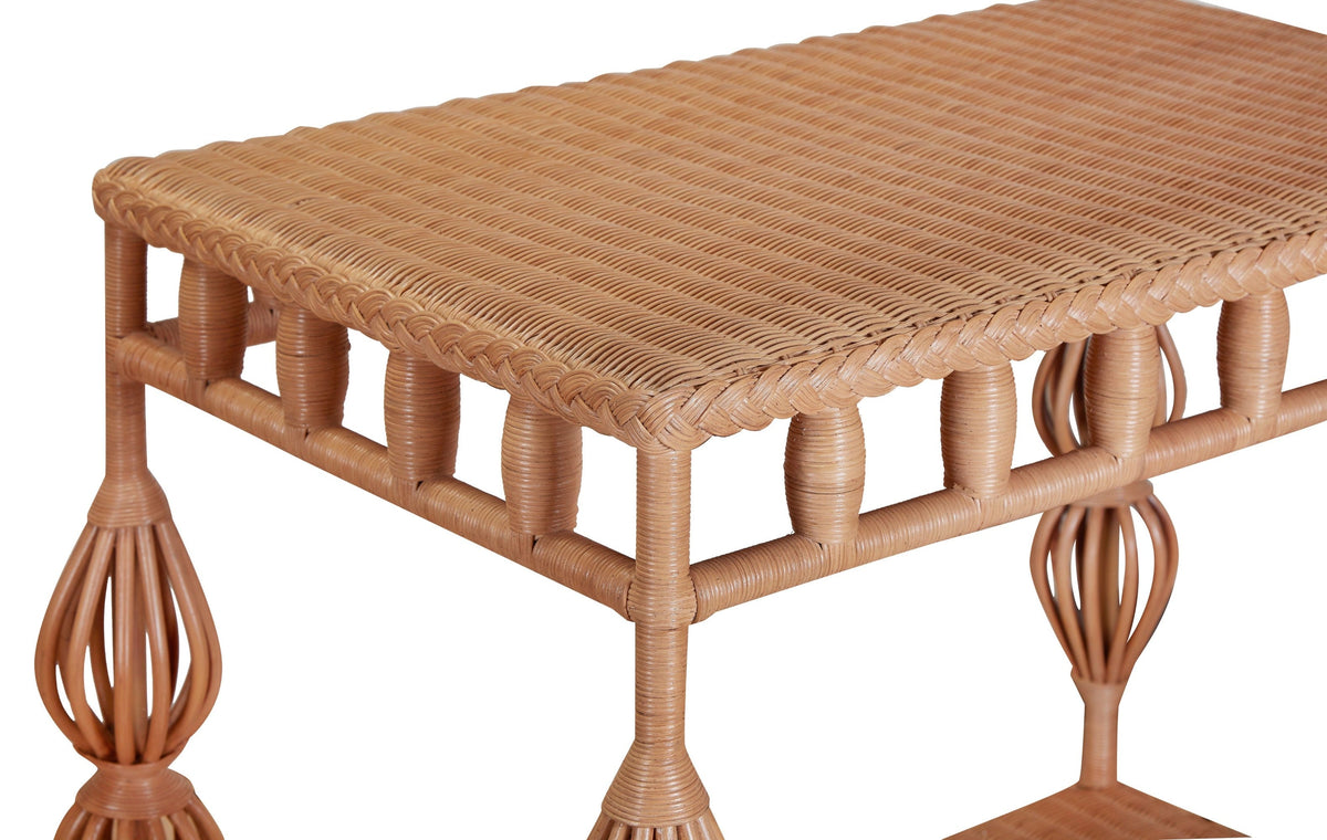 Wicker Kenan Side Table in Bunny Williams Home
