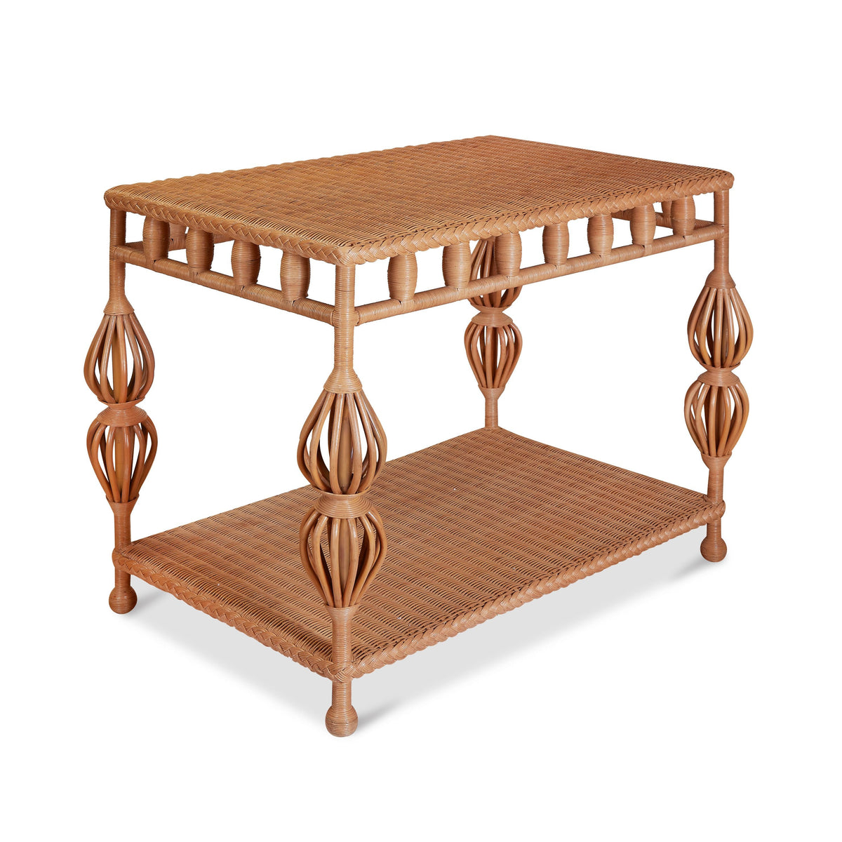 Wicker Kenan Side Table in Bunny Williams Home