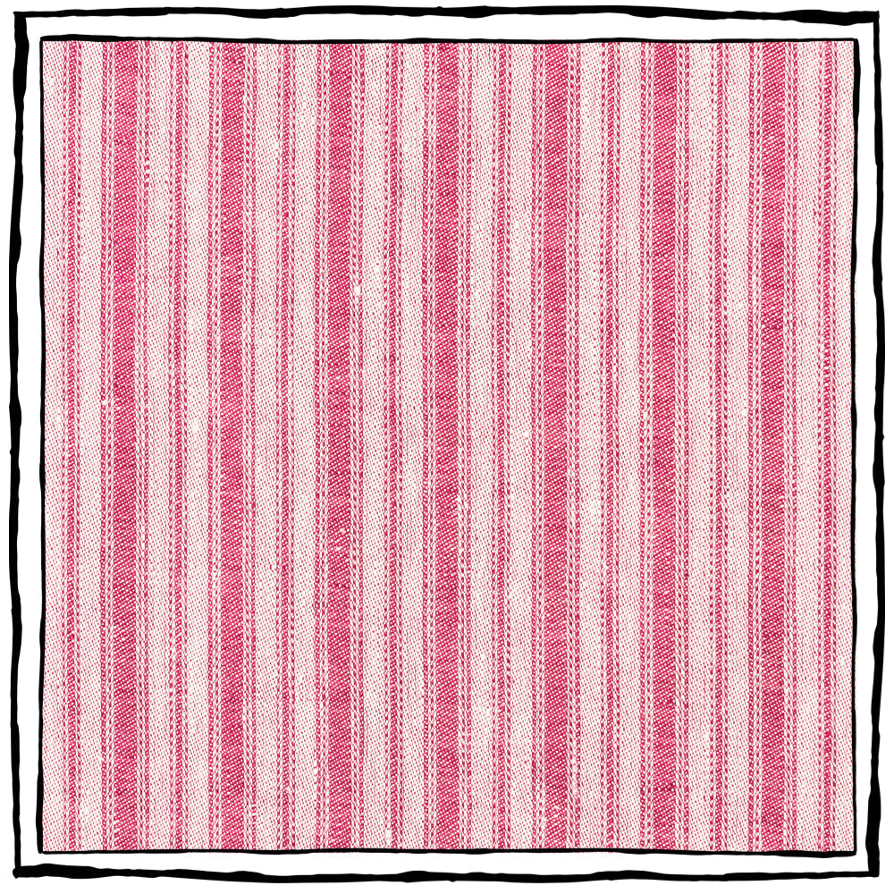 Lino Branca Stripe Mini | CB - Cerise