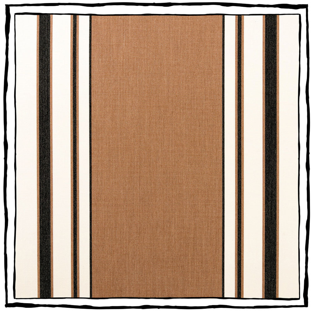 Giardino Branca Stripe Grande | CB - Terracotta & Nero