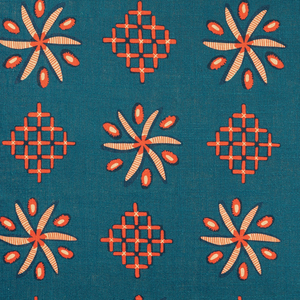 Casimir | CL - Coral w/ Peacock Background