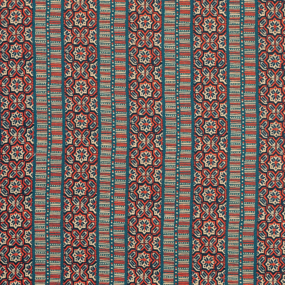 Casimir Stripes | CL - Coral w/ Peacock Background