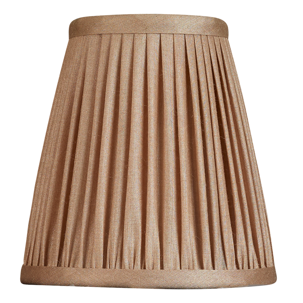 5 inch Tall Mink Tussar gathered silk gathered clip-on lampshade