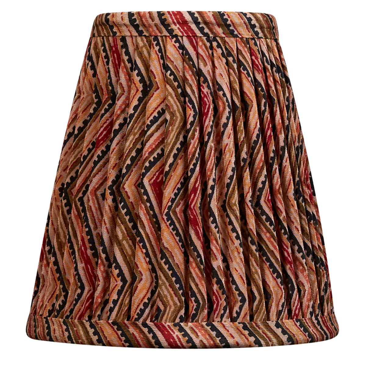 Pair of 5 inch multicoloured chevron geometric design silk sari clip-on shades