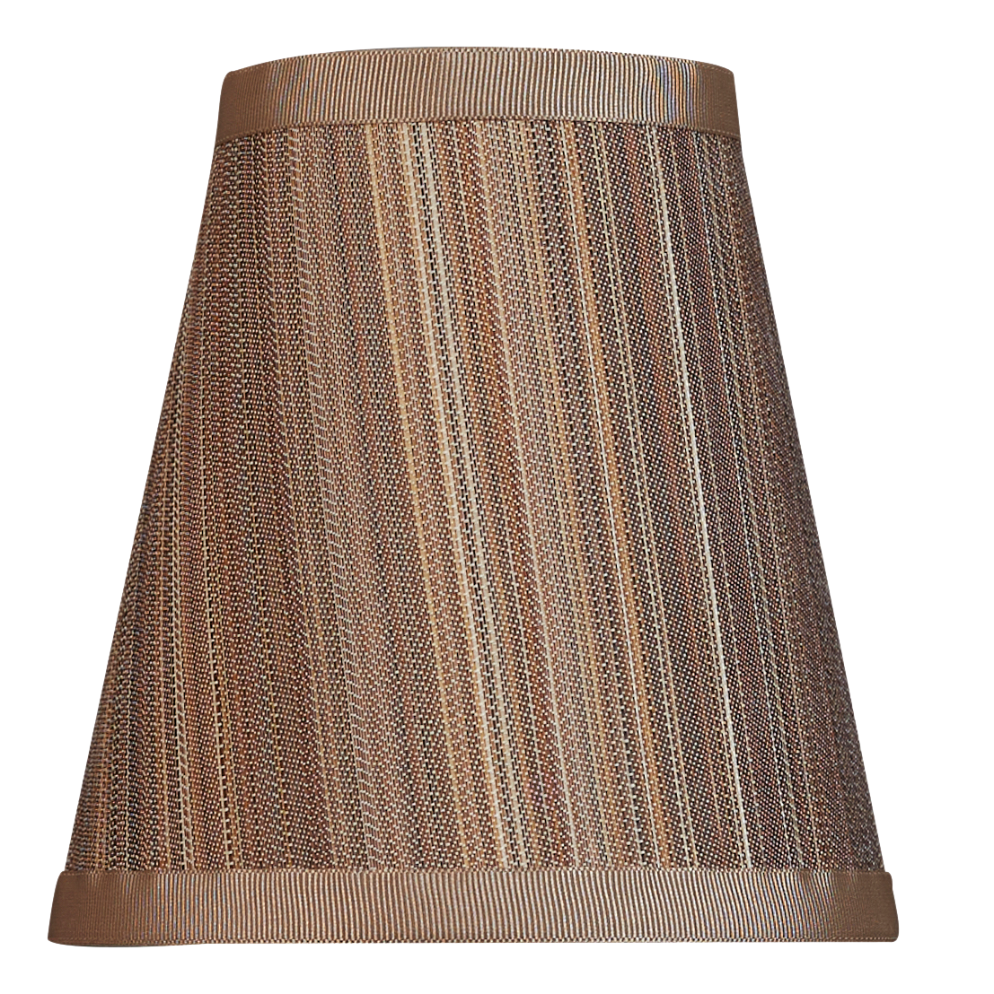 5 inch Tall clip-on lampshade in brown/beige horsehair fabric