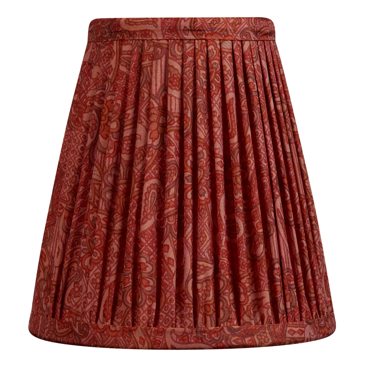 Pair of 5 inch Pink and terracotta floral design silk sari clip on lampshades