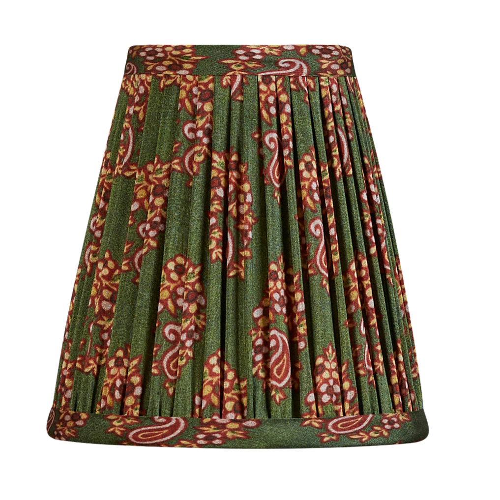 Pair of 5 inch Paisley garland silk sari style clip-on lampshades