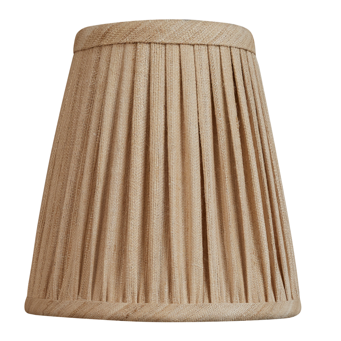 5 inch Tall gathered raw umber Mulberry silk clip on lampshade
