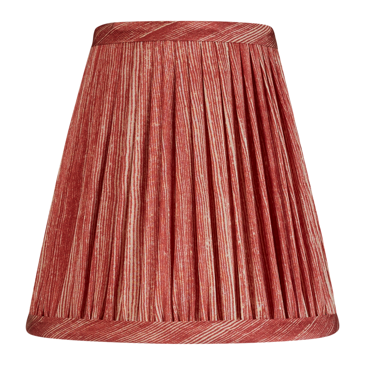 Pair of 6 inch Tall raspberry and pink ripple pinstripe silk sari style clip-on lampshade
