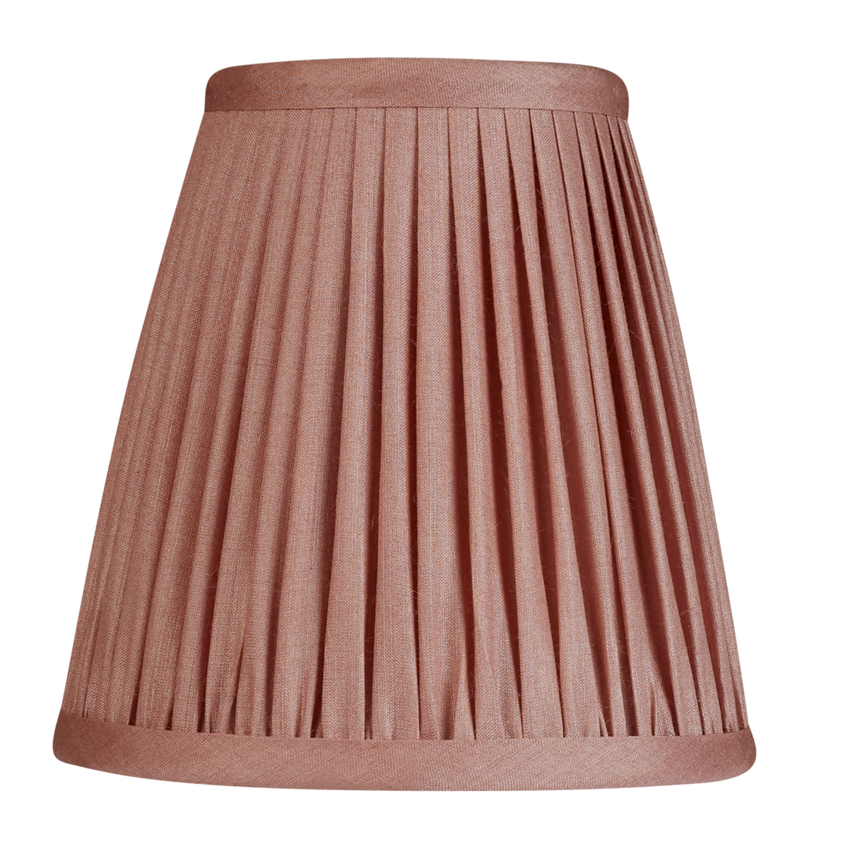 6 inch Tall dusky pink Tussar silk gathered clip-on lampshade