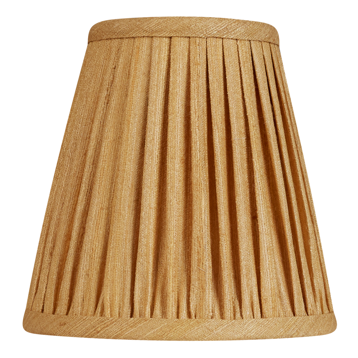 6 inch Tall yellow ochre Mulberry silk gathered clip-on lampshade