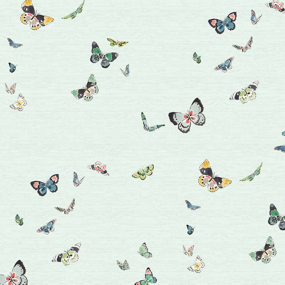 Butterflies Grasscloth | CMG - Blue