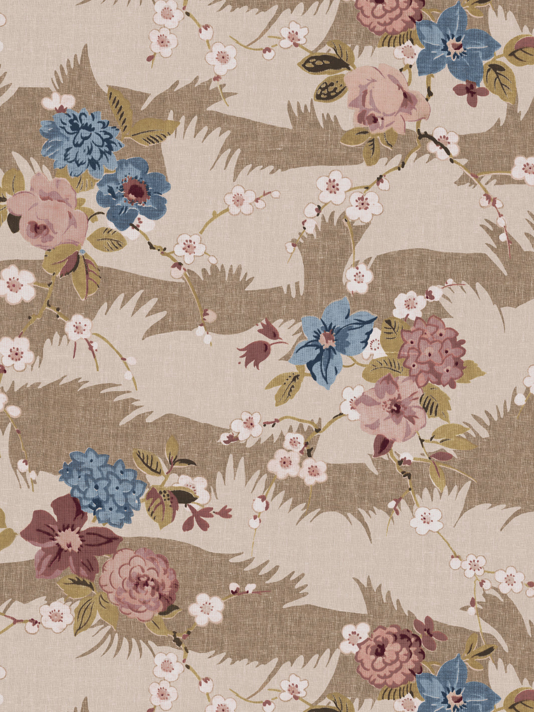 Dora Chintz WP | NT - Taupe Mustard