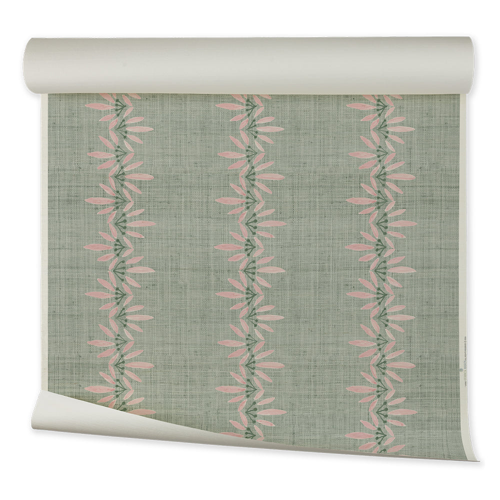 Anne Grasscloth | FM - Petal Pink Green