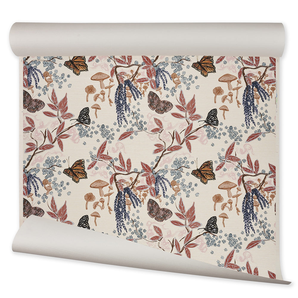 Woodland Grasscloth | FM - Navy Rosewood