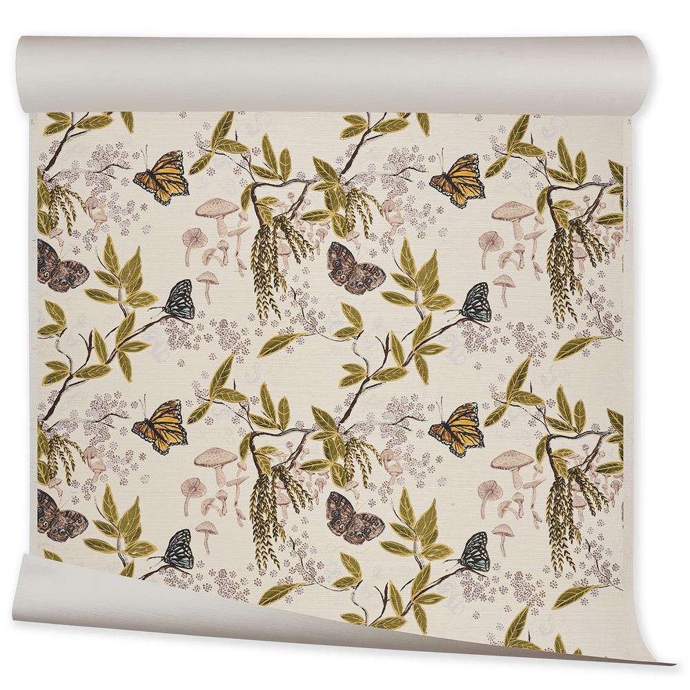 Woodland Grasscloth | FM - Periwinkle Brown