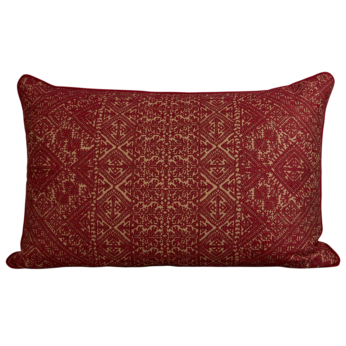Garnet rectangular fez weave cushion - throw pillow