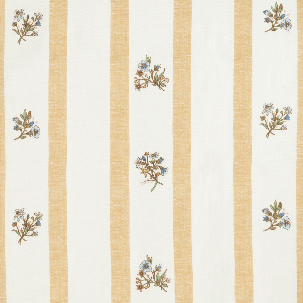 Flax and Field Posy Stripe WP (Paper-Backed) | VOL - Ochre/Oyster