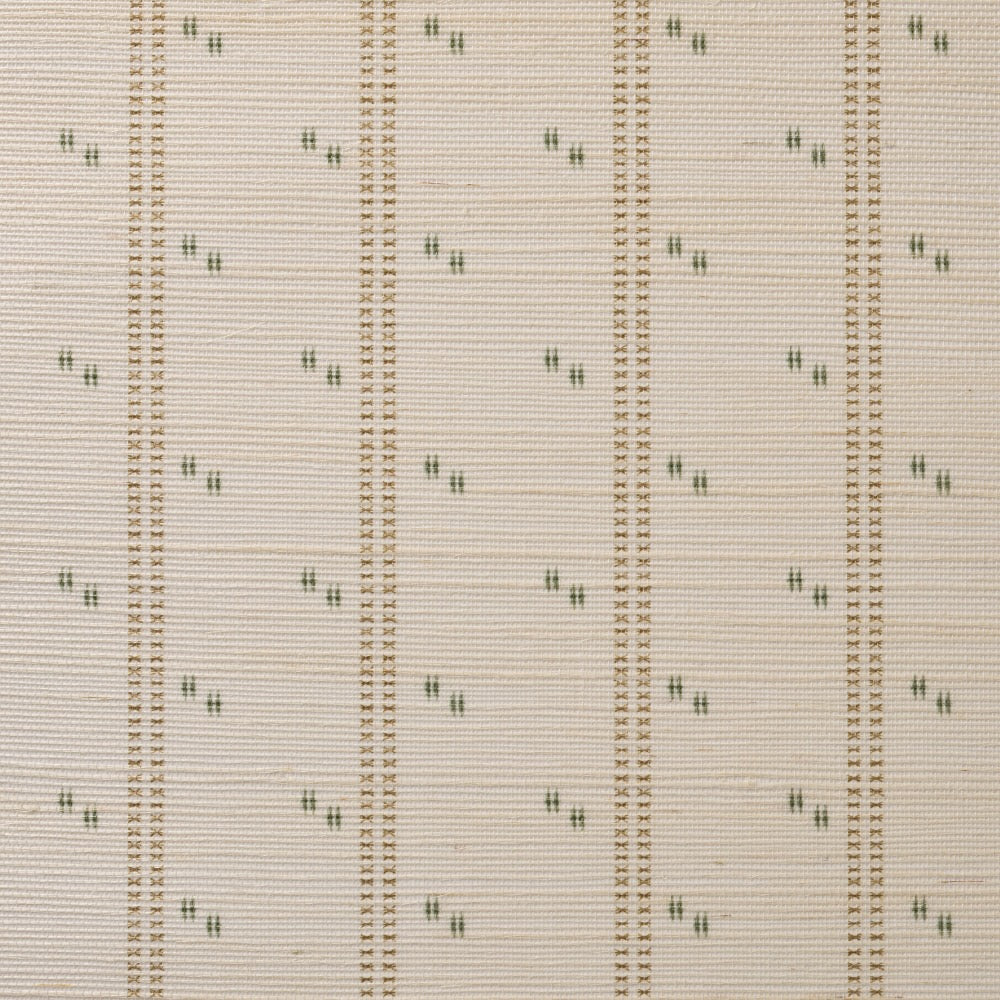 Cross Stitch Grasscloth | HB - Green/Ochre