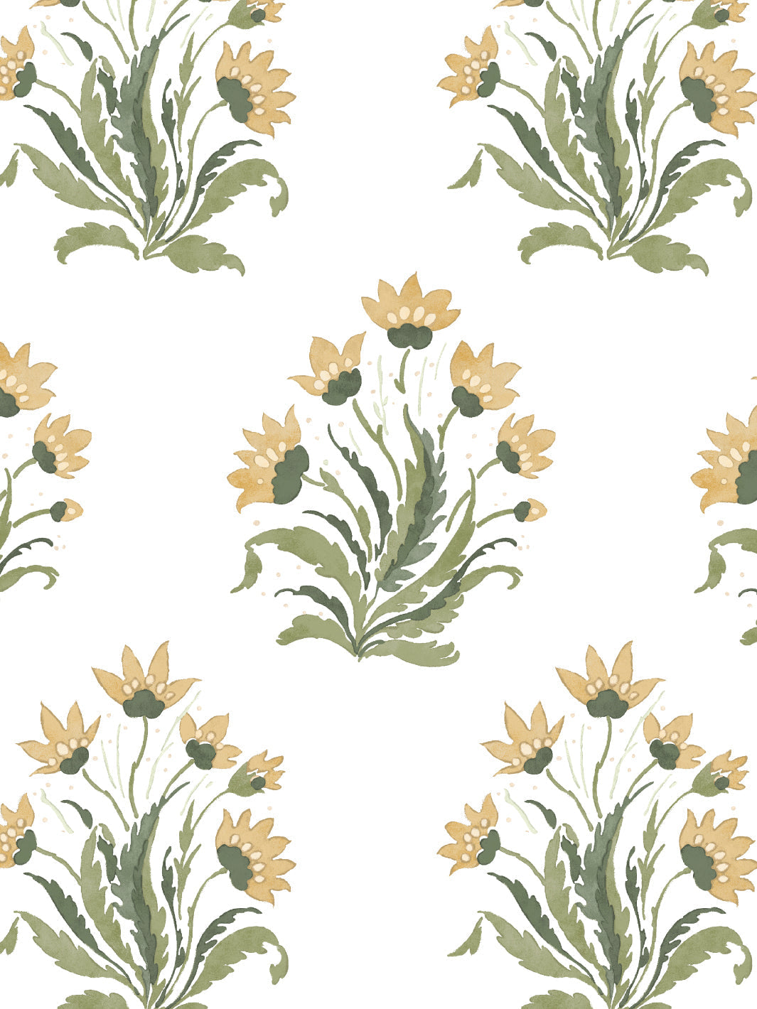 Hillhouse Block Print Large WP | NT - Gold Green