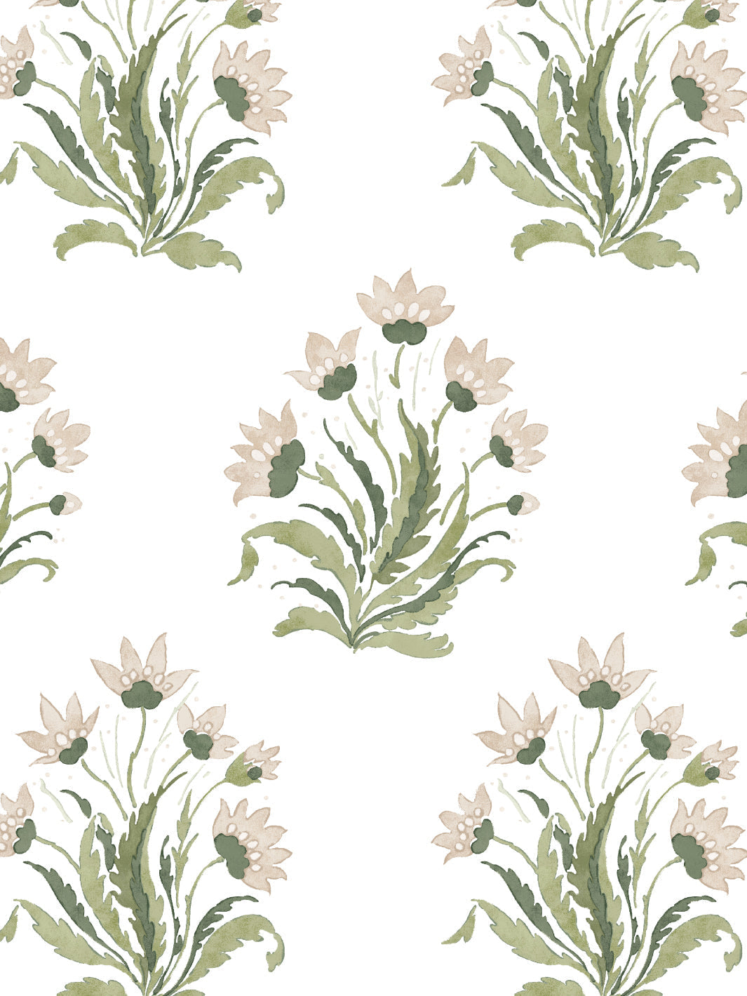 Hillhouse Block Print Large WP | NT - Neutral Green