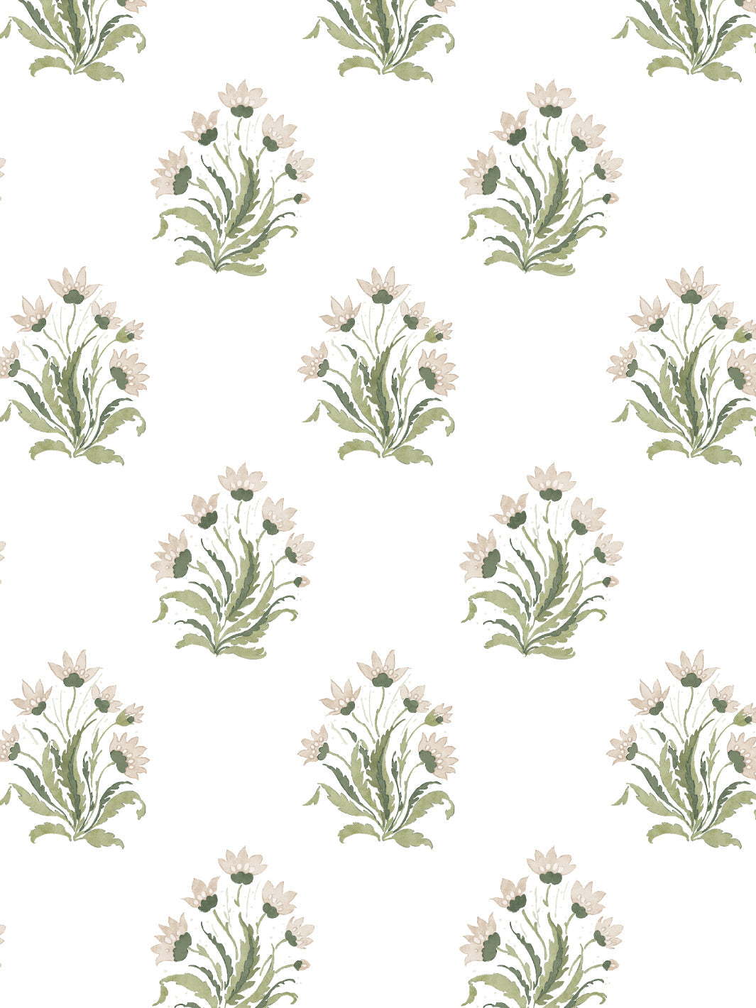 Hillhouse Block Print Small WP | NT - Neutral Green