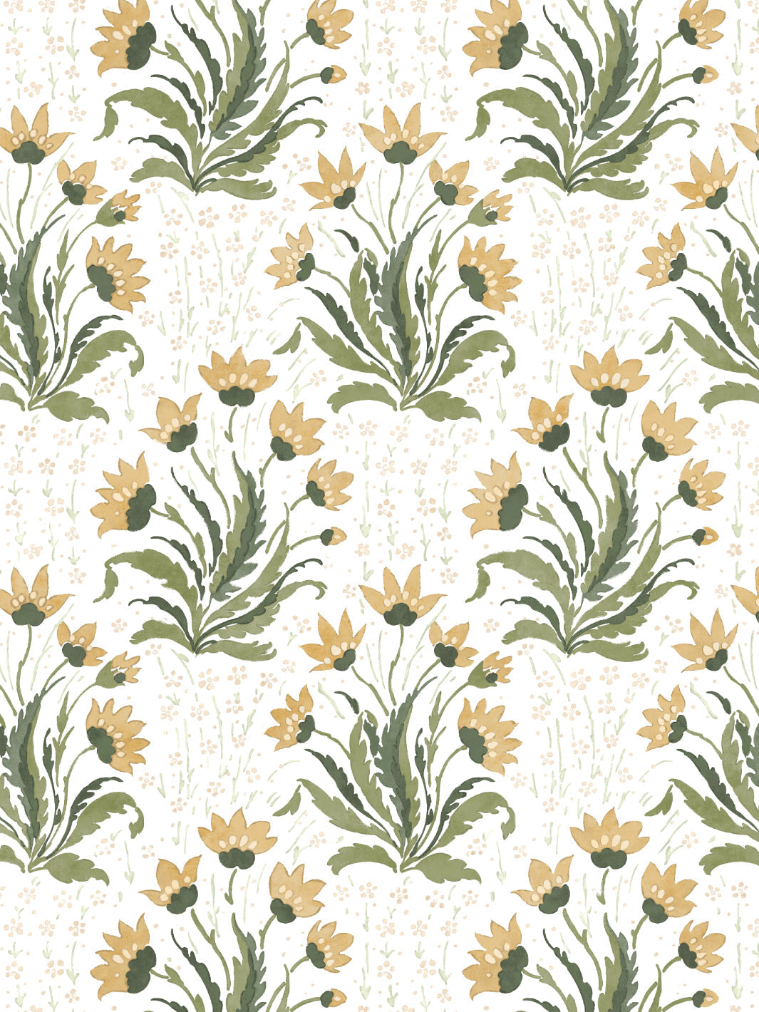 Hillhouse Floral Multi WP | NT - Gold Green