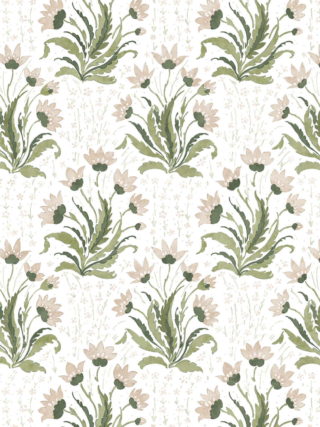 Hillhouse Floral Multi WP | NT - Neutral Green