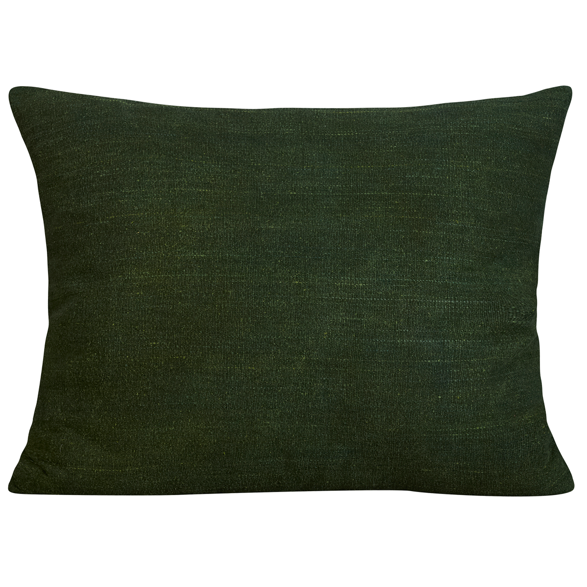 Silk Jajim Cushion/ pillow - Forest green with orange/ecru and red stripe